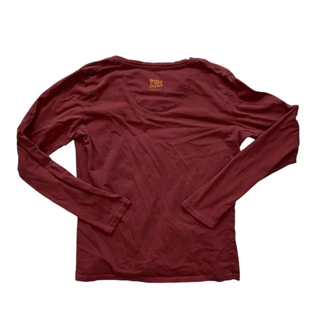 Good Karma Life Is Good Long Sleeve Tee Size M - Picture 2 of 4